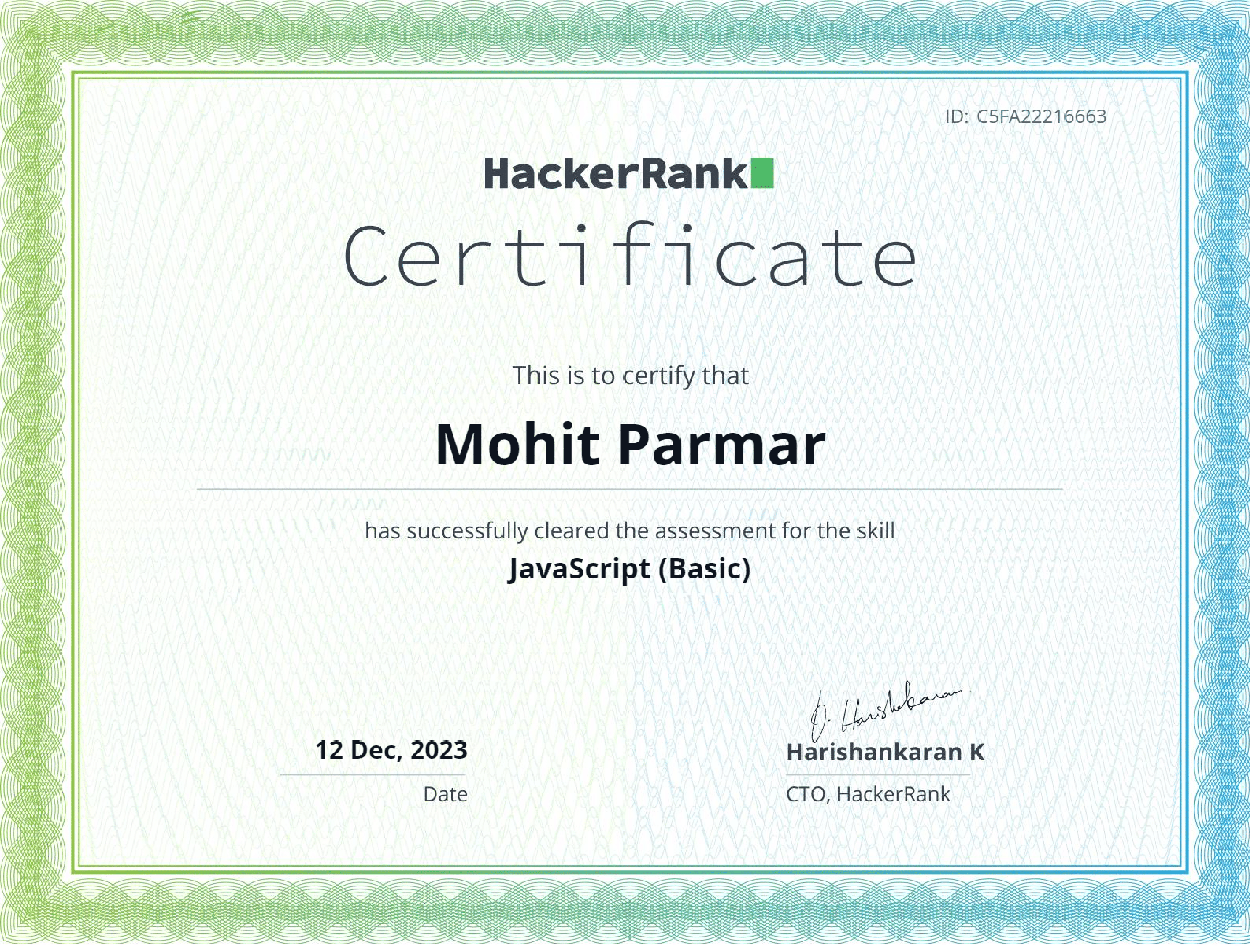 JavaScript Certificate