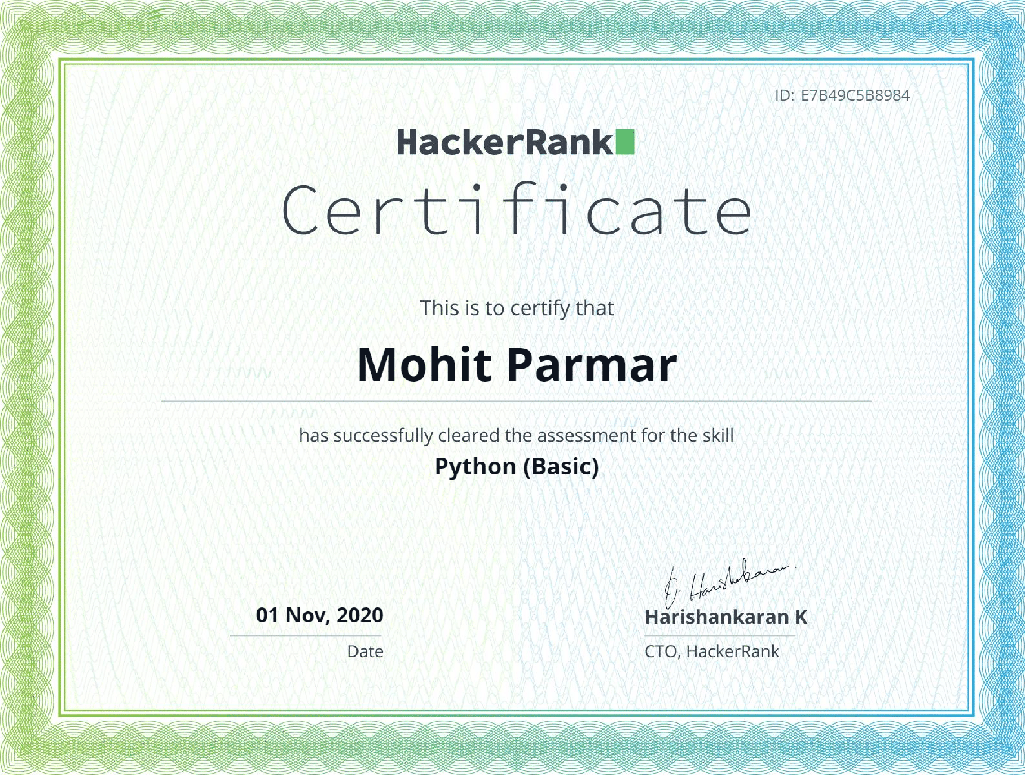 Python Certificate