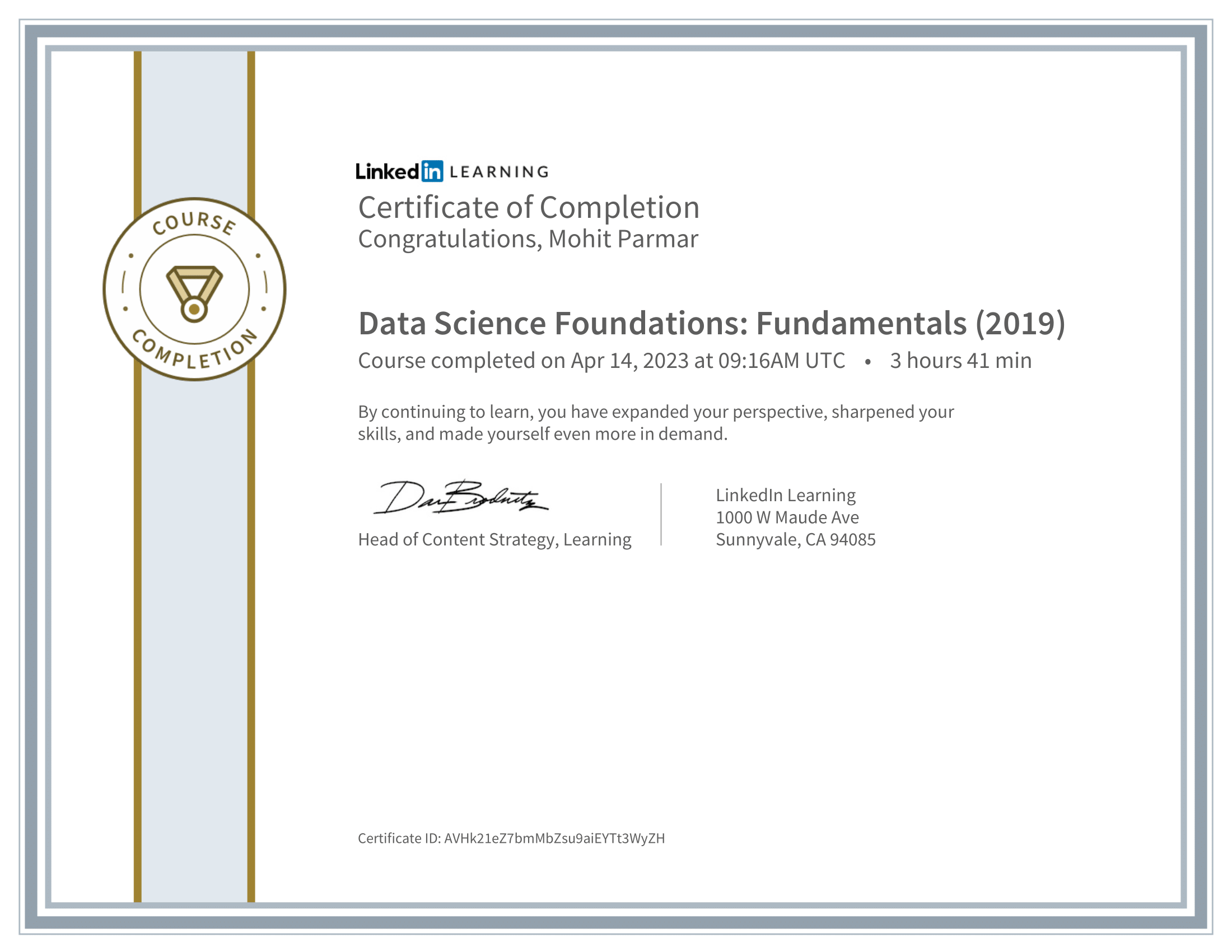 Data Science Foundation Fundamentals Certificate