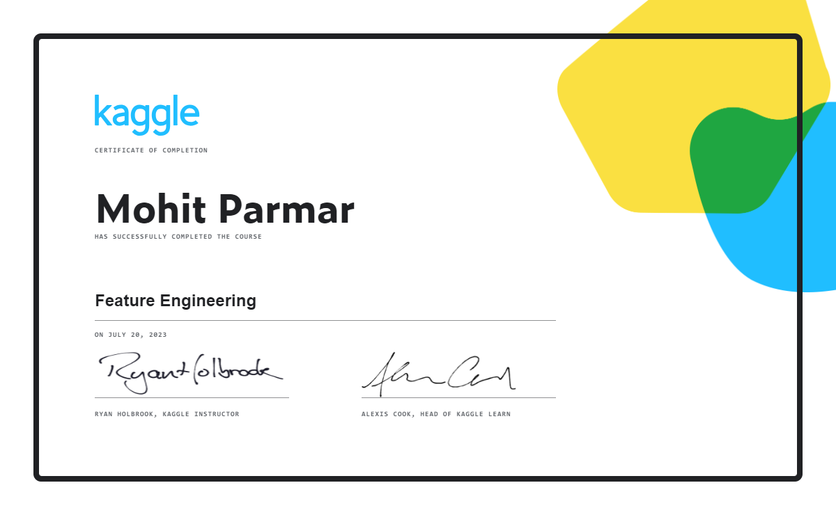 Feature Engineering Certificate