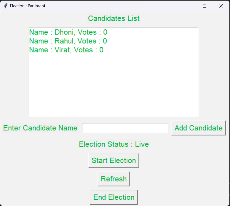 Project Election Details