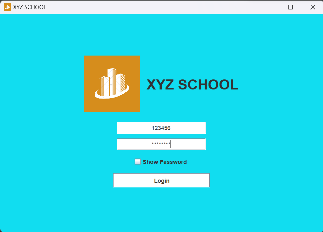 Teacher Desktop Login Interface